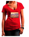 Colorado Sand Dunes Cutout Juniors V-Neck Dark T-Shirt-Womens V-Neck T-Shirts-TooLoud-Red-Juniors Fitted Small-Davson Sales