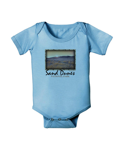 Colorado Sand Dunes Text Baby Romper Bodysuit-Baby Romper-TooLoud-LightBlue-06-Months-Davson Sales