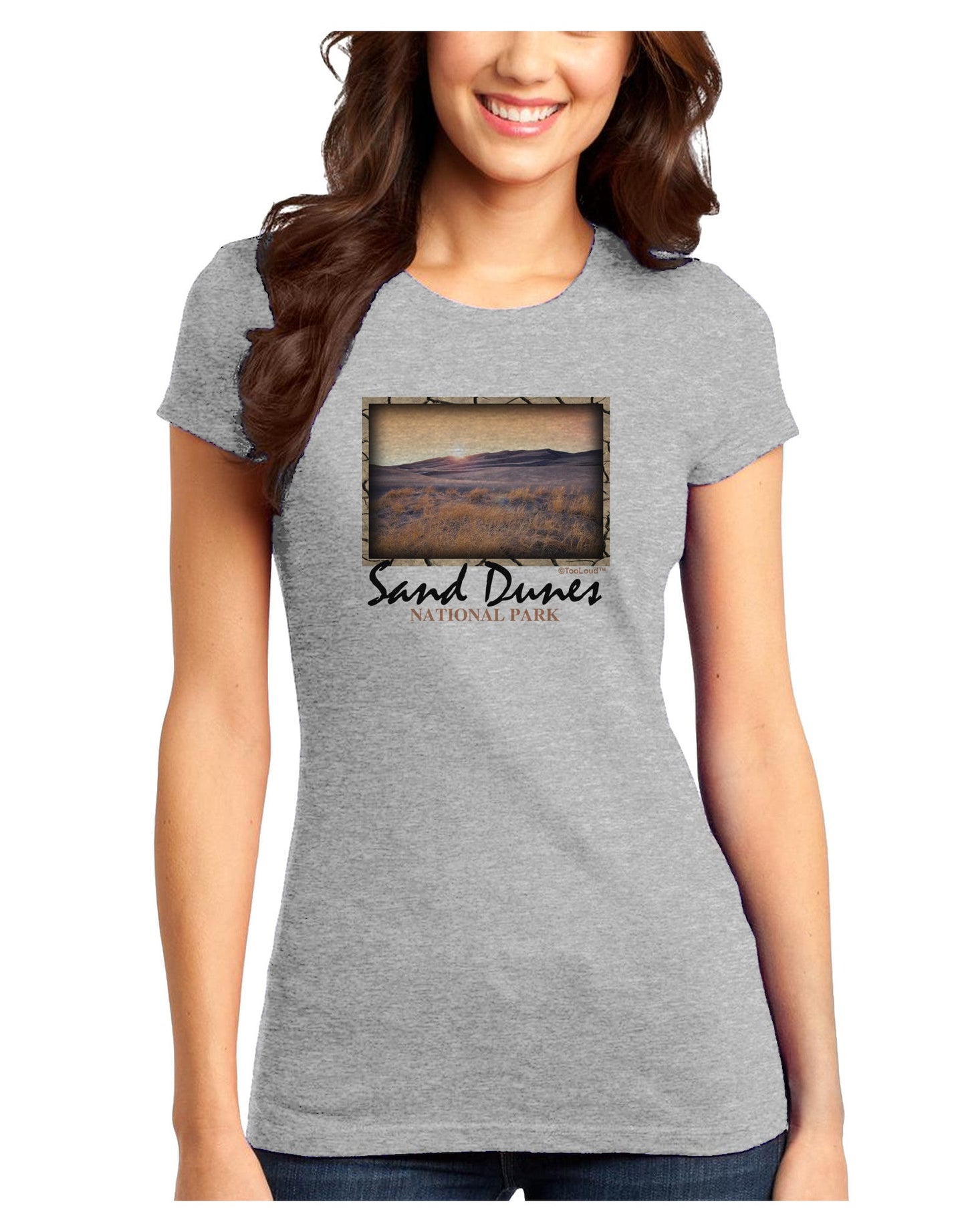 Colorado Sand Dunes Text Juniors T-Shirt-Womens Juniors T-Shirt-TooLoud-Ash-Gray-Juniors Fitted X-Small-Davson Sales