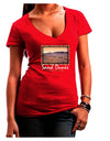 Colorado Sand Dunes Text Juniors V-Neck Dark T-Shirt-Womens V-Neck T-Shirts-TooLoud-Red-Juniors Fitted Small-Davson Sales