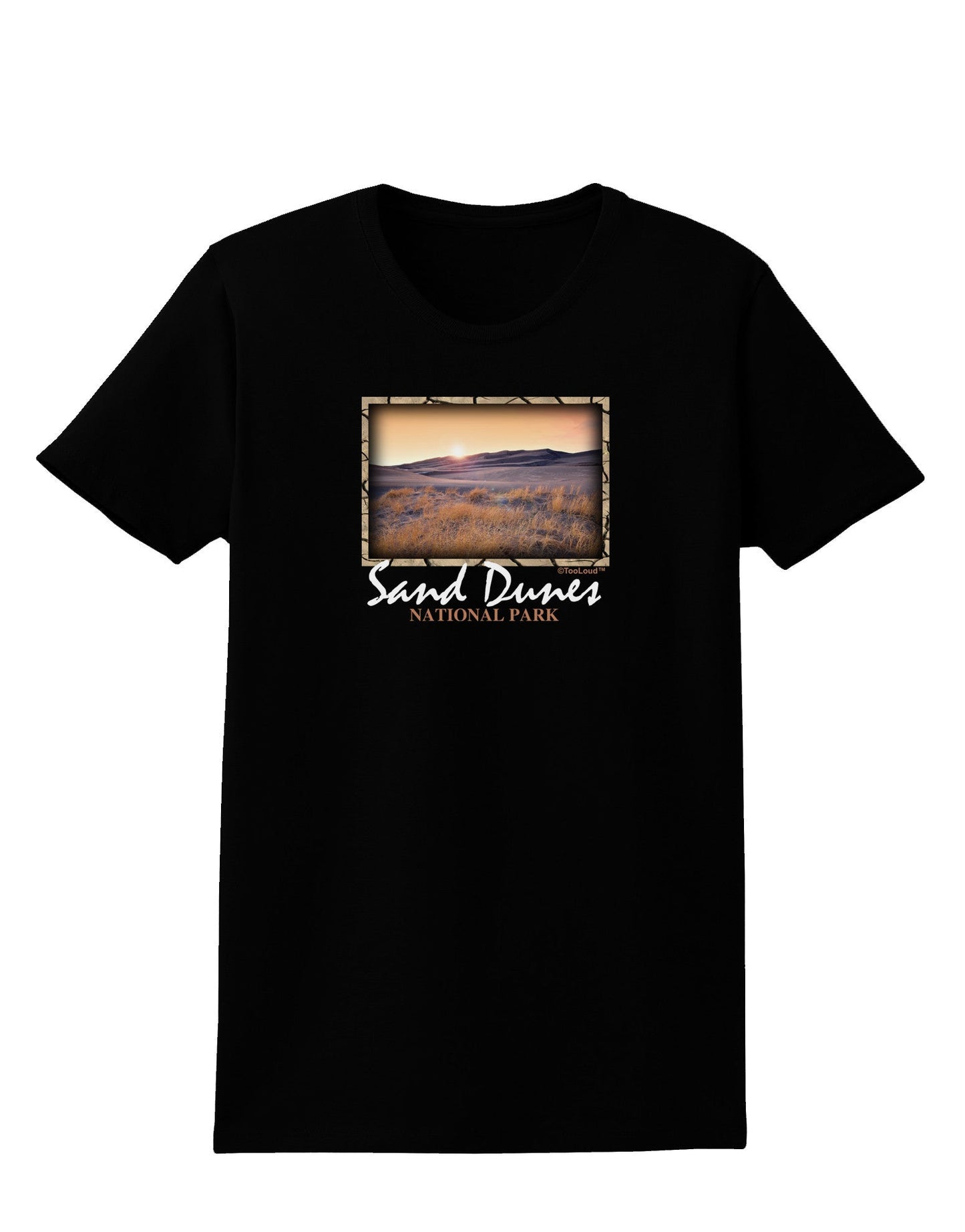 Colorado Sand Dunes Text Womens Dark T-Shirt-TooLoud-Black-X-Small-Davson Sales