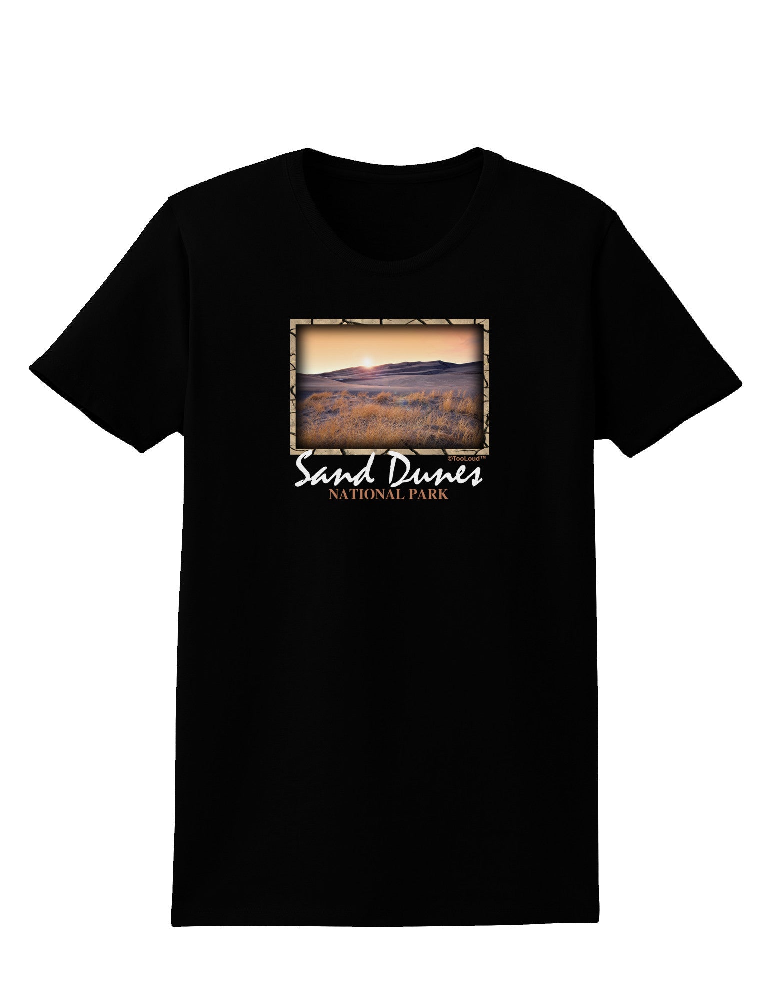 Colorado Sand Dunes Text Womens Dark T-Shirt-TooLoud-Black-X-Small-Davson Sales