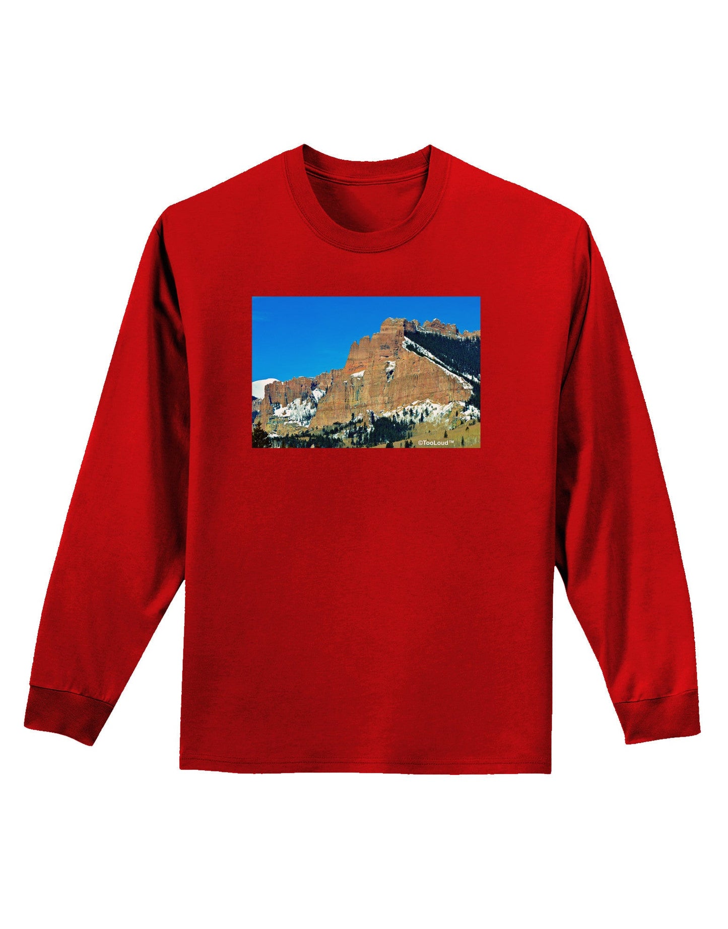 Colorado Snowy Mountains Adult Long Sleeve Dark T-Shirt-TooLoud-Red-Small-Davson Sales
