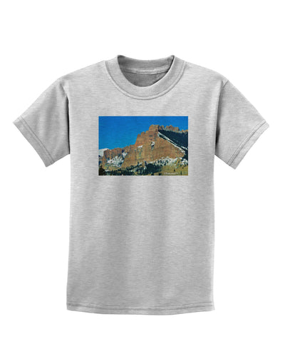 Colorado Snowy Mountains Childrens T-Shirt-Childrens T-Shirt-TooLoud-AshGray-X-Small-Davson Sales