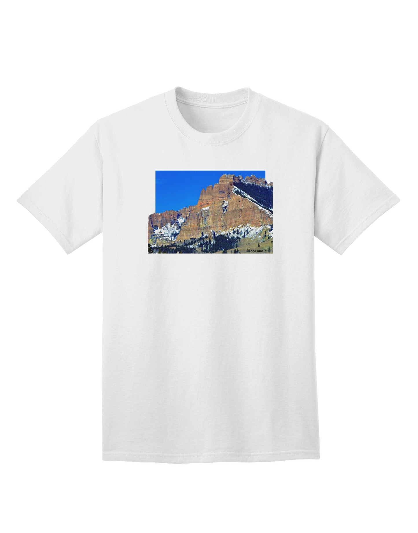 Colorado Snowy Mountains Cutout Adult T-Shirt-Mens T-Shirt-TooLoud-White-Small-Davson Sales