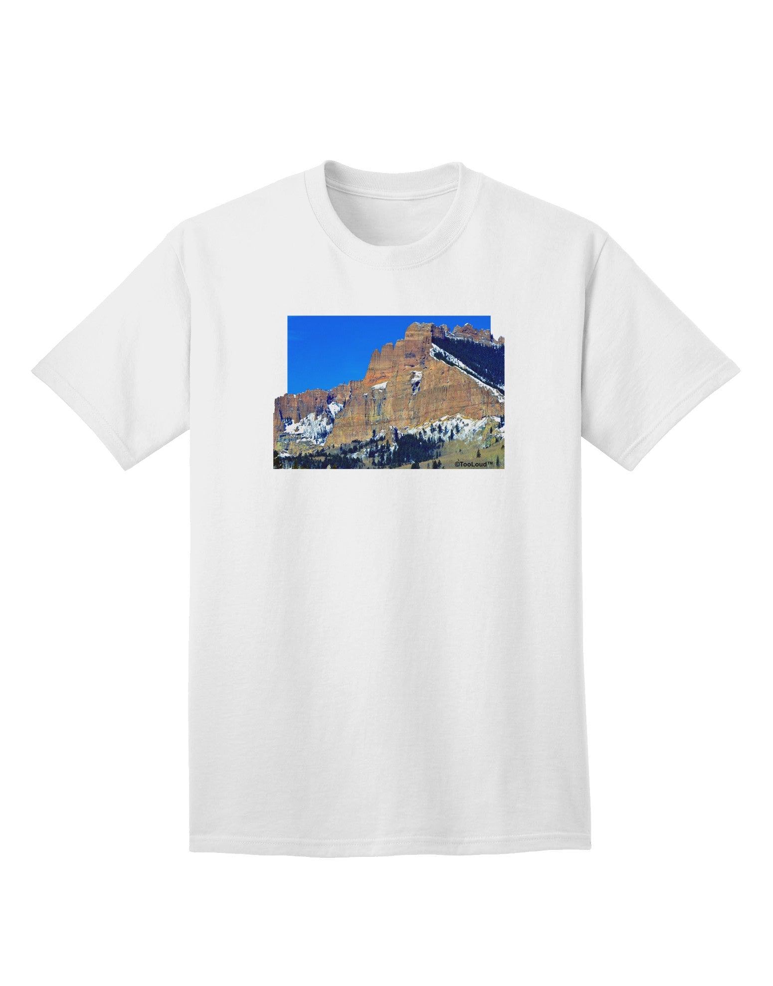 Colorado Snowy Mountains Cutout Adult T-Shirt-Mens T-Shirt-TooLoud-White-Small-Davson Sales