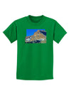 Colorado Snowy Mountains Cutout Childrens Dark T-Shirt-Childrens T-Shirt-TooLoud-Kelly-Green-X-Small-Davson Sales