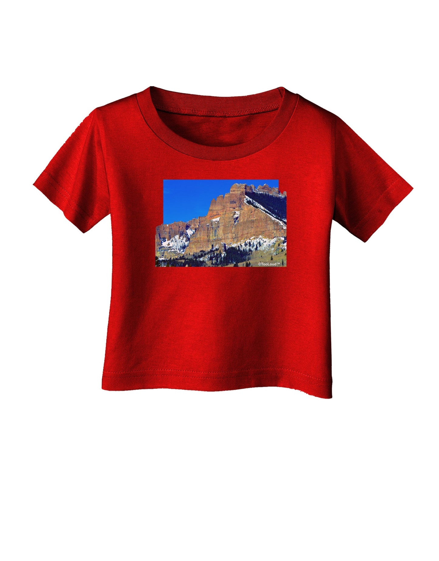 Colorado Snowy Mountains Cutout Infant T-Shirt Dark-Infant T-Shirt-TooLoud-Red-06-Months-Davson Sales
