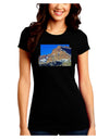 Colorado Snowy Mountains Cutout Juniors Crew Dark T-Shirt-T-Shirts Juniors Tops-TooLoud-Black-Juniors Fitted Small-Davson Sales