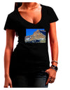 Colorado Snowy Mountains Cutout Juniors V-Neck Dark T-Shirt-Womens V-Neck T-Shirts-TooLoud-Black-Juniors Fitted Small-Davson Sales