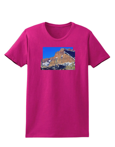 Colorado Snowy Mountains Cutout Womens Dark T-Shirt-TooLoud-Hot-Pink-Small-Davson Sales