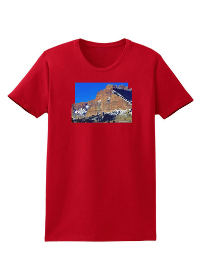 Colorado Snowy Mountains Cutout Womens Dark T-Shirt-TooLoud-Red-X-Small-Davson Sales