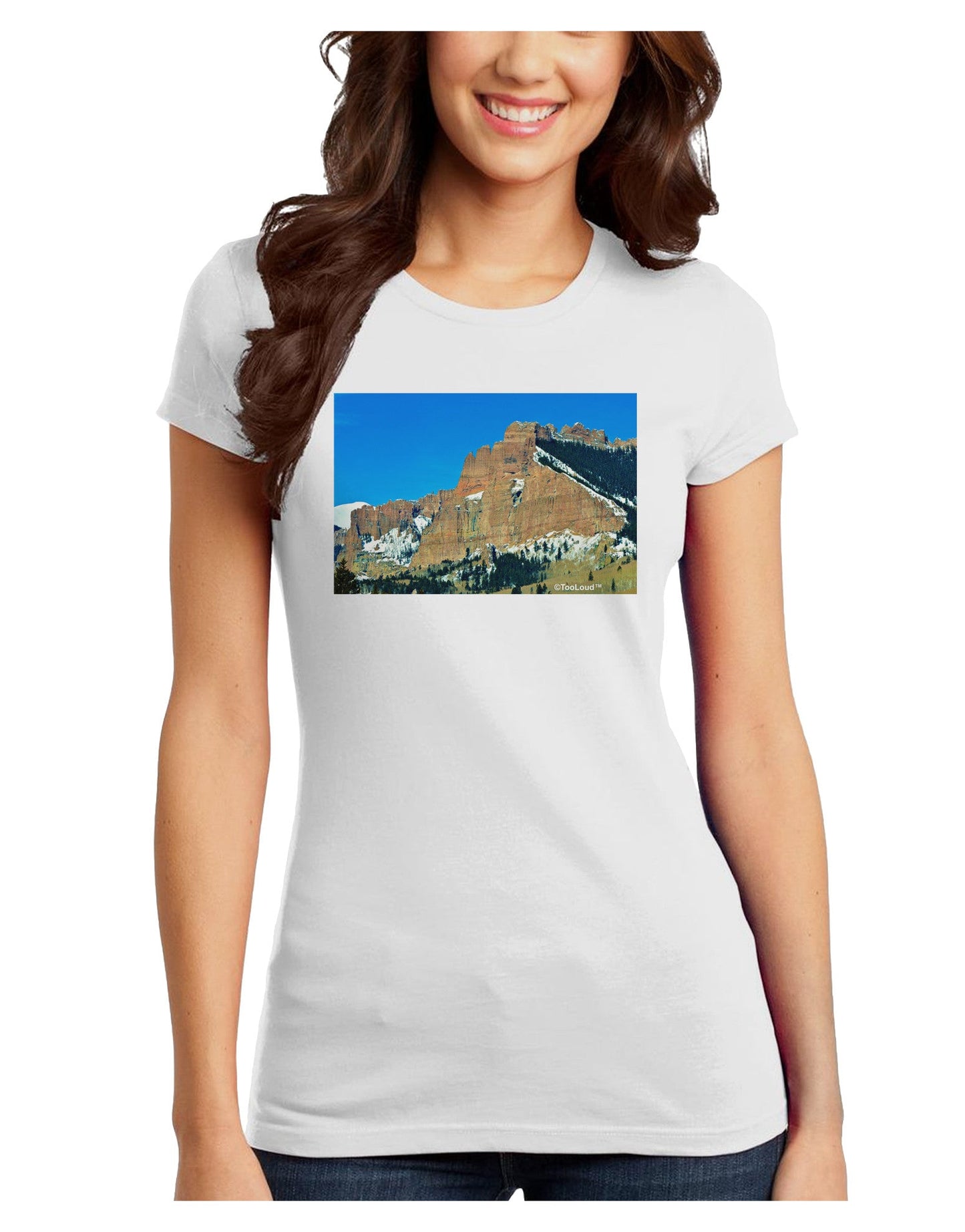 Colorado Snowy Mountains Juniors T-Shirt-Womens Juniors T-Shirt-TooLoud-White-Juniors Fitted X-Small-Davson Sales