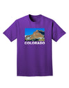 Colorado Snowy Mountains Text Adult Dark T-Shirt-Mens T-Shirt-TooLoud-Purple-Small-Davson Sales