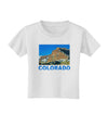 Colorado Snowy Mountains Text Toddler T-Shirt-Toddler T-Shirt-TooLoud-White-2T-Davson Sales