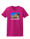 Colorado Snowy Mountains Text Womens Dark T-Shirt-TooLoud-Hot-Pink-Small-Davson Sales