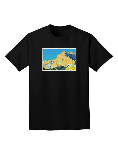 Colorado Snowy Mtns WaterColor Adult Dark T-Shirt-Mens T-Shirt-TooLoud-Black-Small-Davson Sales