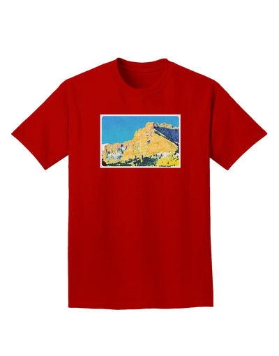 Colorado Snowy Mtns WaterColor Adult Dark T-Shirt-Mens T-Shirt-TooLoud-Red-Small-Davson Sales