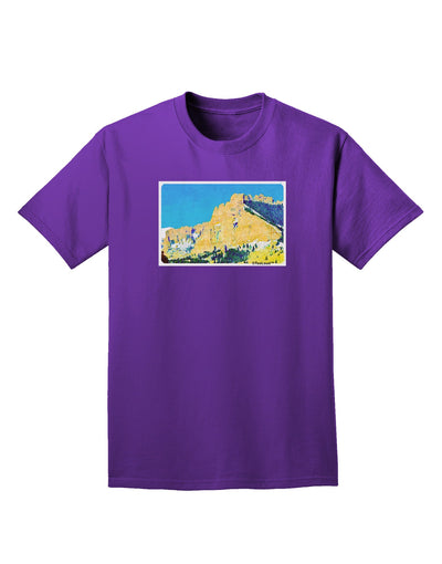 Colorado Snowy Mtns WaterColor Adult Dark T-Shirt-Mens T-Shirt-TooLoud-Purple-Small-Davson Sales