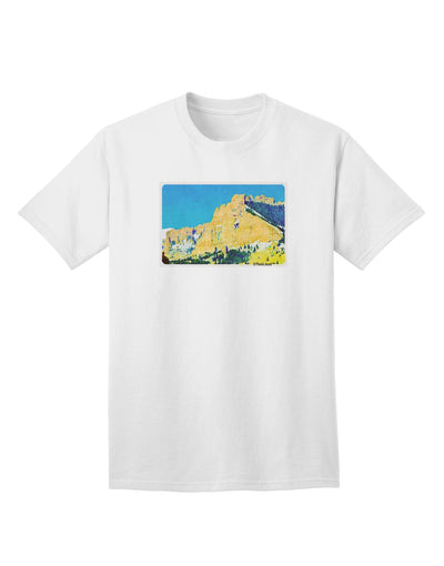 Colorado Snowy Mtns WaterColor Adult T-Shirt-Mens T-Shirt-TooLoud-White-Small-Davson Sales