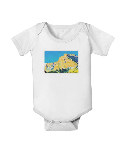 Colorado Snowy Mtns WaterColor Baby Romper Bodysuit-Baby Romper-TooLoud-White-06-Months-Davson Sales