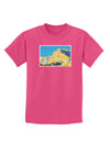 Colorado Snowy Mtns WaterColor Childrens Dark T-Shirt-Childrens T-Shirt-TooLoud-Sangria-X-Small-Davson Sales