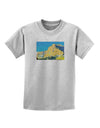 Colorado Snowy Mtns WaterColor Childrens T-Shirt-Childrens T-Shirt-TooLoud-AshGray-X-Small-Davson Sales