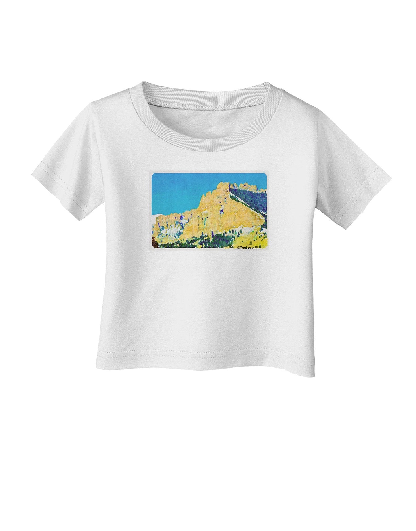 Colorado Snowy Mtns WaterColor Infant T-Shirt-Infant T-Shirt-TooLoud-White-06-Months-Davson Sales