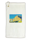 Colorado Snowy Mtns WaterColor Micro Terry Gromet Golf Towel 16 x 25 inch-Golf Towel-TooLoud-White-Davson Sales