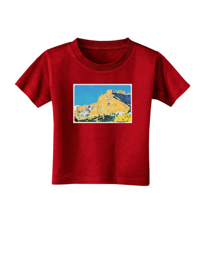 Colorado Snowy Mtns WaterColor Toddler T-Shirt Dark-Toddler T-Shirt-TooLoud-Red-2T-Davson Sales