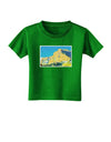 Colorado Snowy Mtns WaterColor Toddler T-Shirt Dark-Toddler T-Shirt-TooLoud-Clover-Green-2T-Davson Sales