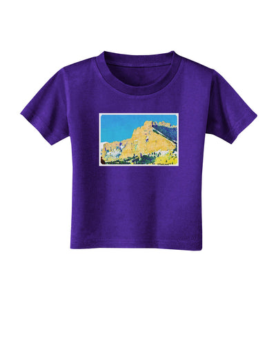 Colorado Snowy Mtns WaterColor Toddler T-Shirt Dark-Toddler T-Shirt-TooLoud-Purple-2T-Davson Sales