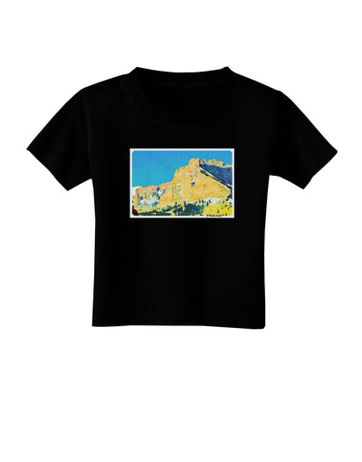 Colorado Snowy Mtns WaterColor Toddler T-Shirt Dark-Toddler T-Shirt-TooLoud-Black-2T-Davson Sales