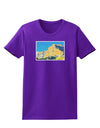 Colorado Snowy Mtns WaterColor Womens Dark T-Shirt-TooLoud-Purple-X-Small-Davson Sales