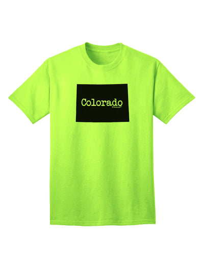 Colorado State Adult T-Shirt with United States Shape by TooLoud-Mens T-shirts-TooLoud-Neon-Green-Small-Davson Sales