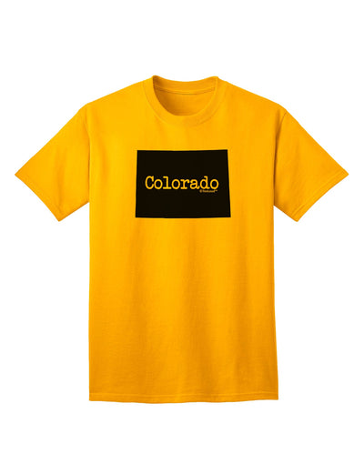 Colorado State Adult T-Shirt with United States Shape by TooLoud-Mens T-shirts-TooLoud-Gold-Small-Davson Sales