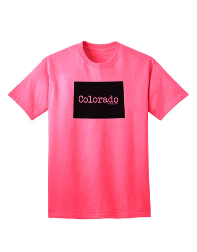 Colorado State Adult T-Shirt with United States Shape by TooLoud-Mens T-shirts-TooLoud-Neon-Pink-Small-Davson Sales