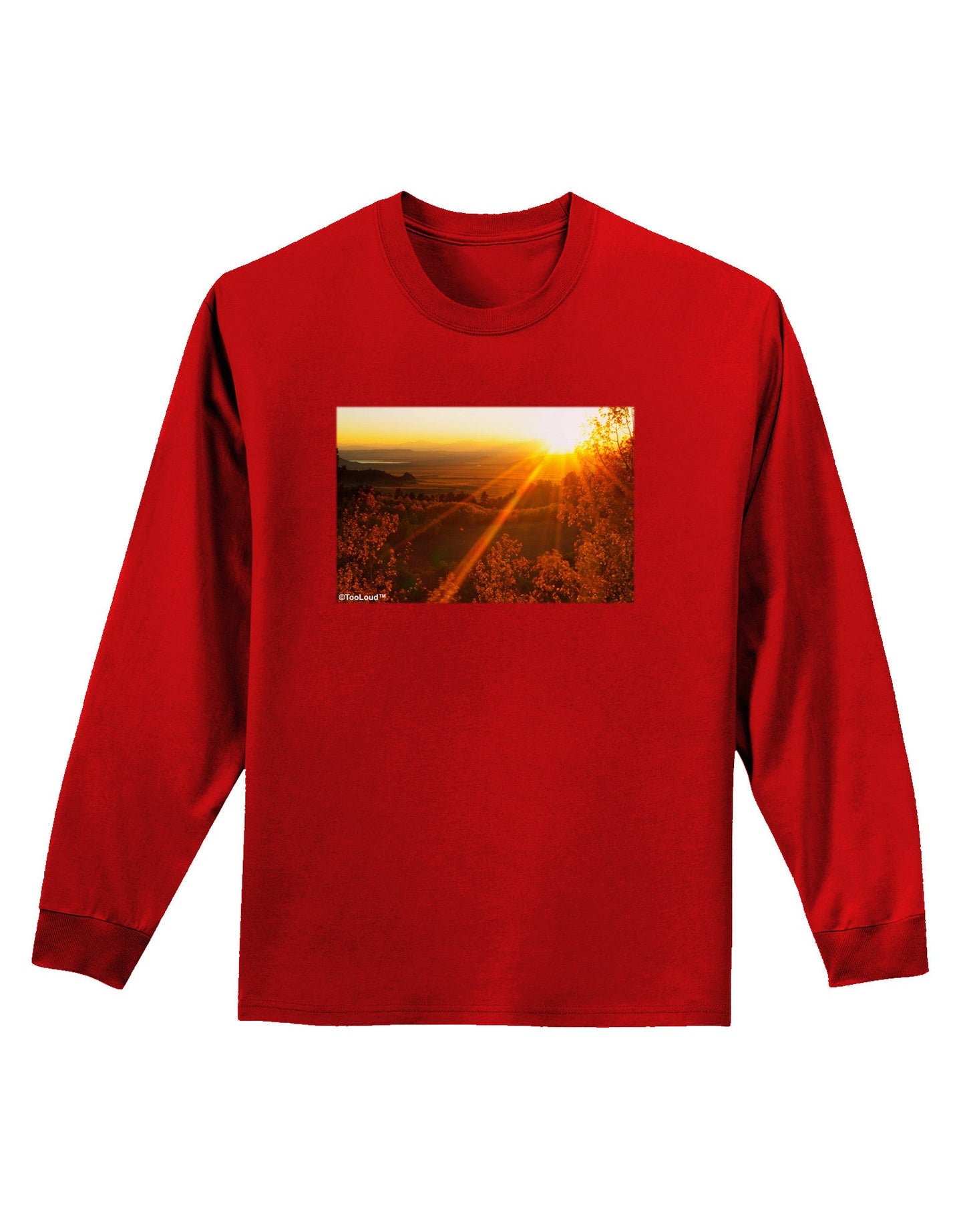 Colorado Sunset Adult Long Sleeve Dark T-Shirt-TooLoud-Red-Small-Davson Sales