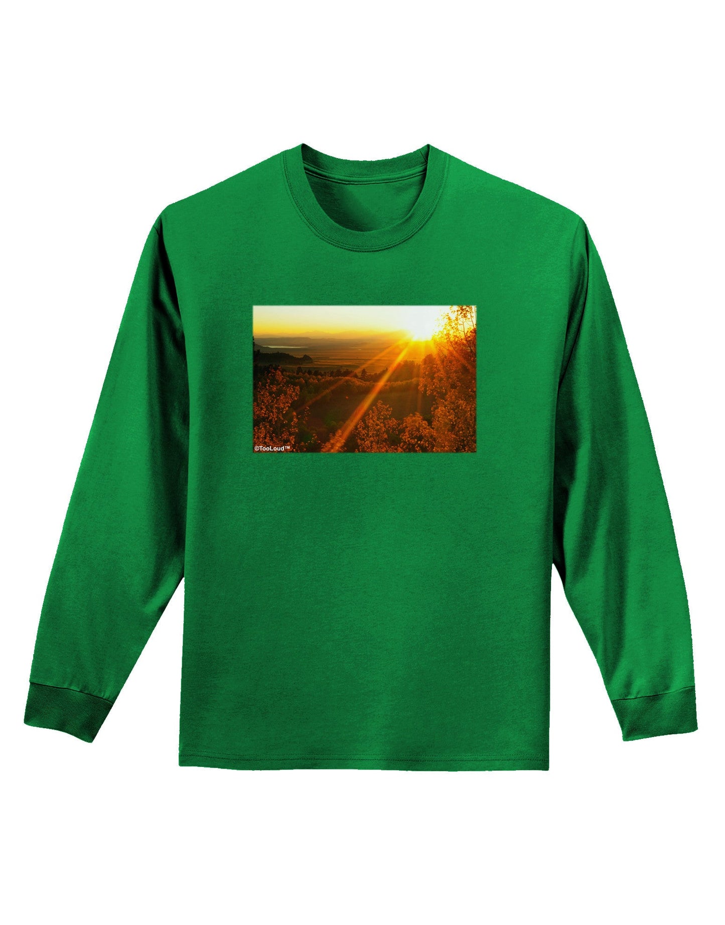 Colorado Sunset Adult Long Sleeve Dark T-Shirt-TooLoud-Kelly-Green-Small-Davson Sales