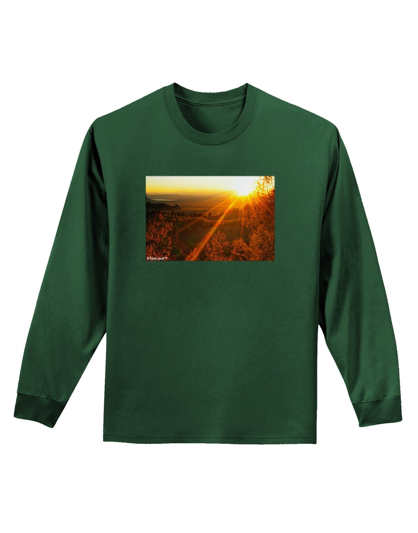 Colorado Sunset Adult Long Sleeve Dark T-Shirt-TooLoud-Dark-Green-Small-Davson Sales
