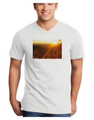 Colorado Sunset Adult V-Neck T-shirt-Mens V-Neck T-Shirt-TooLoud-White-Small-Davson Sales