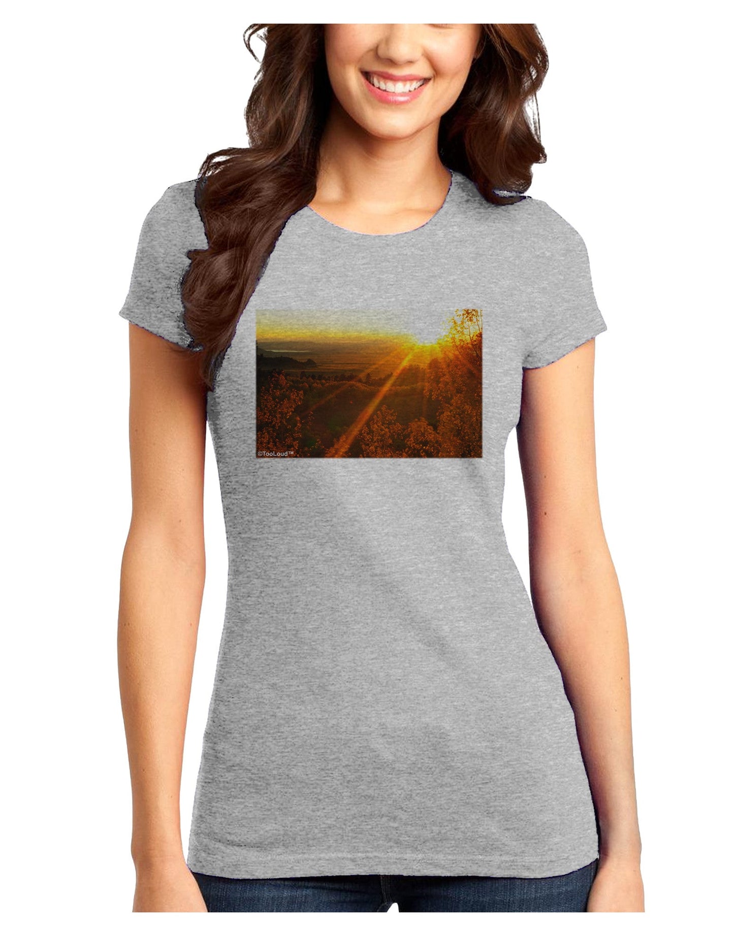 Colorado Sunset Juniors Petite T-Shirt-T-Shirts Juniors Tops-TooLoud-Ash-Gray-Juniors Fitted X-Small-Davson Sales