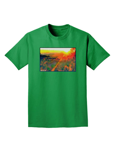 Colorado Sunset Watercolor Adult Dark T-Shirt-Mens T-Shirt-TooLoud-Kelly-Green-Small-Davson Sales