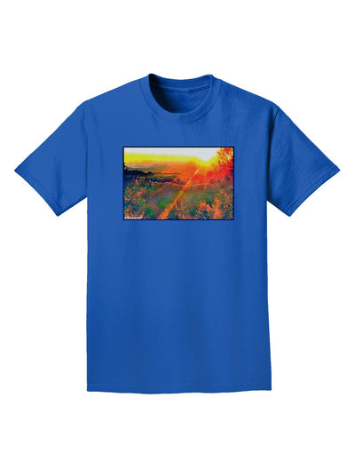 Colorado Sunset Watercolor Adult Dark T-Shirt-Mens T-Shirt-TooLoud-Royal-Blue-Small-Davson Sales