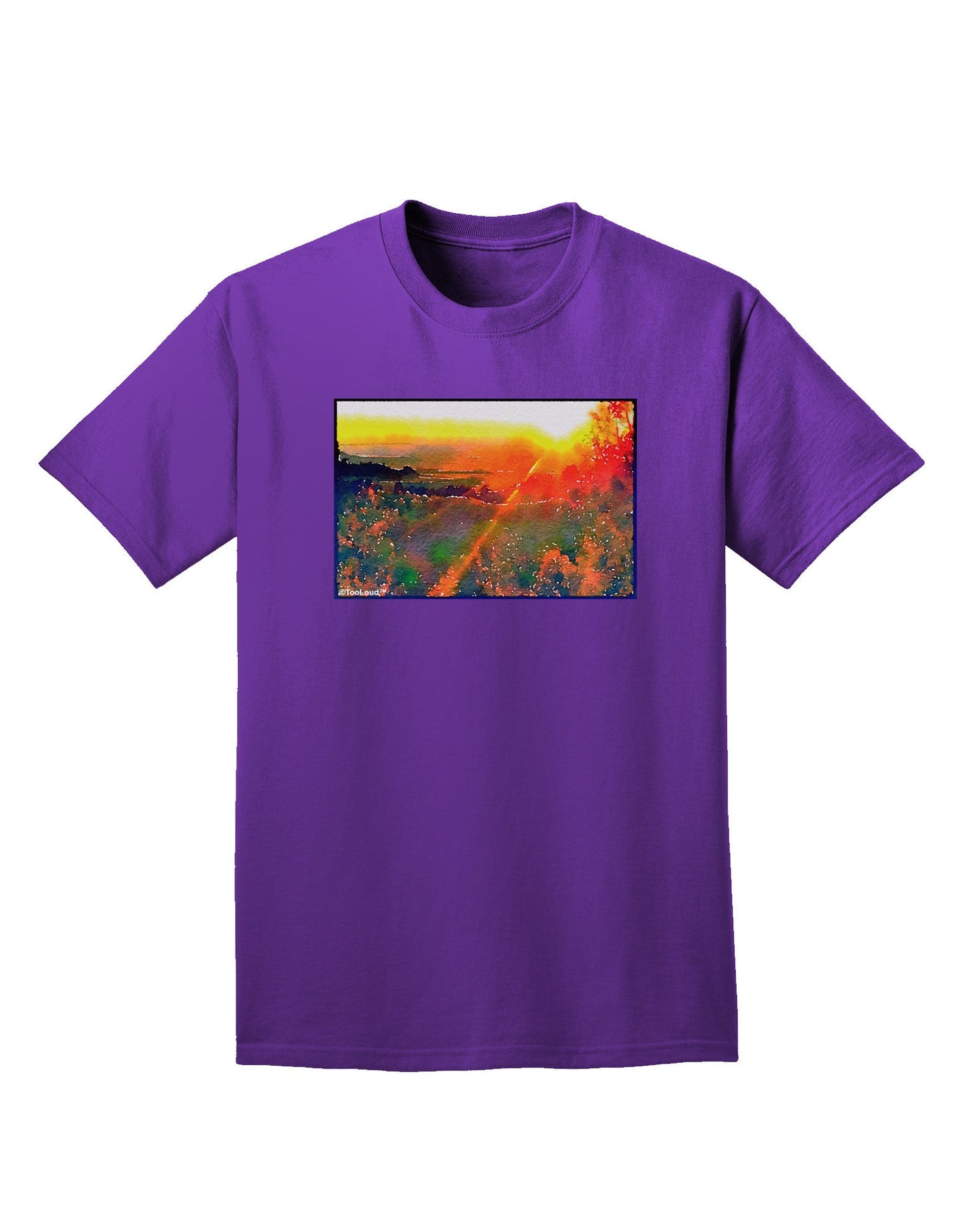Colorado Sunset Watercolor Adult Dark T-Shirt-Mens T-Shirt-TooLoud-Purple-Small-Davson Sales