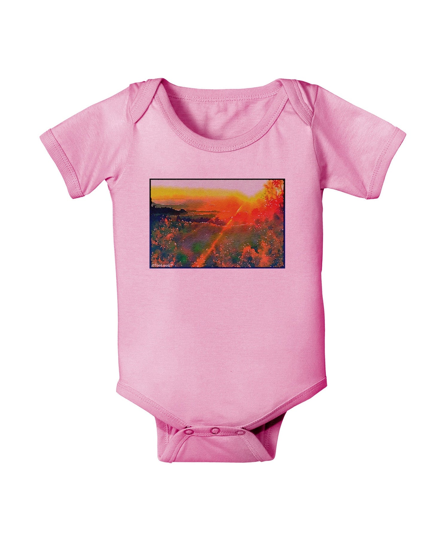 Colorado Sunset Watercolor Baby Romper Bodysuit-Baby Romper-TooLoud-Pink-06-Months-Davson Sales