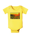 Colorado Sunset Watercolor Baby Romper Bodysuit-Baby Romper-TooLoud-Yellow-06-Months-Davson Sales