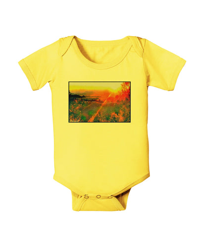 Colorado Sunset Watercolor Baby Romper Bodysuit-Baby Romper-TooLoud-Yellow-06-Months-Davson Sales