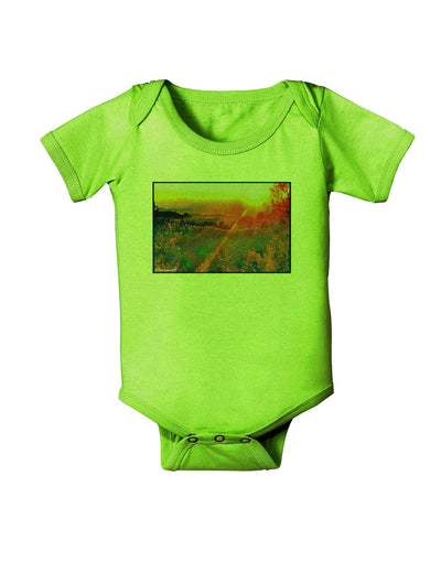 Colorado Sunset Watercolor Baby Romper Bodysuit-Baby Romper-TooLoud-Lime-06-Months-Davson Sales