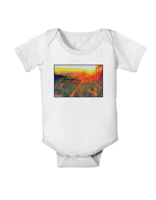 Colorado Sunset Watercolor Baby Romper Bodysuit-Baby Romper-TooLoud-White-06-Months-Davson Sales